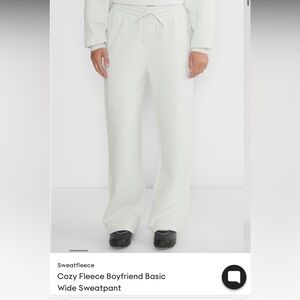 ARITIZA TNA Cozy Fleece Boyfriend Basic Wide Sweatpant